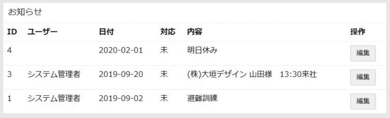 お知らせ